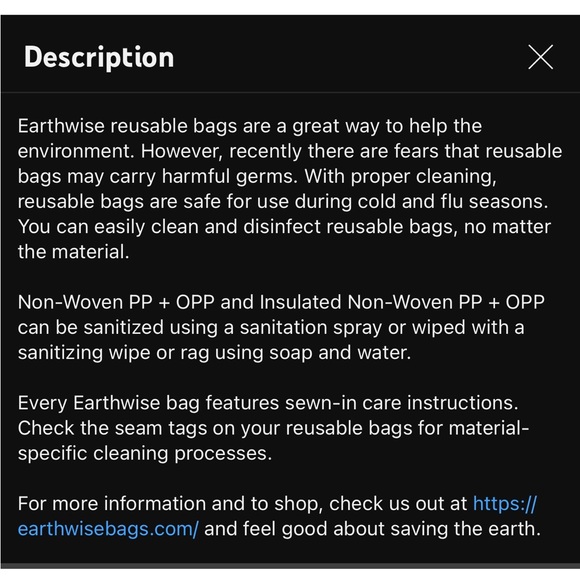 3/$15 NEW EARTHWISE Reusable Grocery Bag Pink Stripes 13.5” - Picture 8 of 16